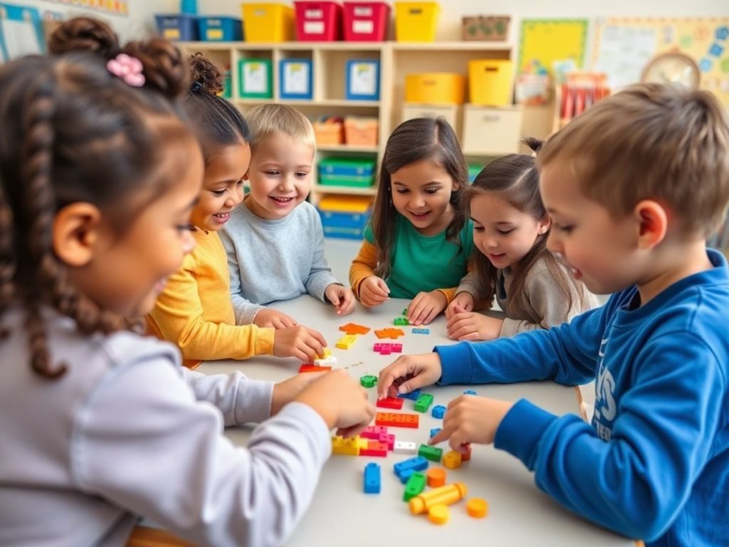 Copii participând la activități de gândire critică.